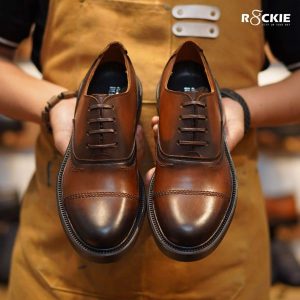 BMHA01 - Beckman Oxford Captoe dòng Macallan - Nâu Patina
